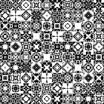 EPS 해외이미지 전통 디자인 패턴 일러스트 벽지 추상 장식 검은색 흰색 포르투갈 타일 묘사 정사각형 모자이크 스페인어 아라베스크 엘리먼트 튀니지 해외202004 해외일러스트 도형 유럽 컬러 무늬 아프리카 파일형식 벡터 나라 이미지허브