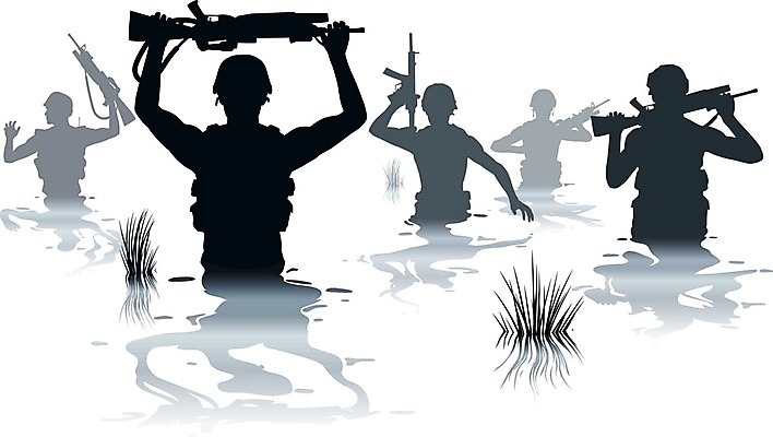 EPS 해외이미지 남자 실루엣 무기 일러스트 군대 사람 물 반사 군인 젖음 습지 군용 싸움 전쟁 육군 보병 순찰 총포 특공대 해병대 해외202004 해외일러스트 자연요소 직업 모션 촬영기법 국군 특수부대 파일형식 벡터 이미지허브