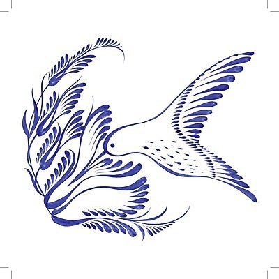 EPS 해외이미지 디자인 꽃 백그라운드 잎 일러스트 조류 수채화 미술 사람없음 파란색 자유 원형 벌새 해외202004 해외일러스트 도형 식물 동물 컬러 컨셉 문화예술 파일형식 벡터 이미지허브