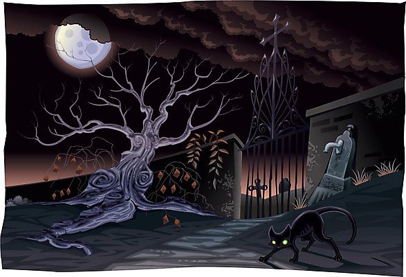 EPS 해외이미지 나무 식물 동물 캐릭터 일러스트 파노라마 풍경 검은색 고양이 할로윈 달 죽음 표현 무서움 만화 오브젝트 고민 대문 장면 고립 몬스터 장례식 호러 해외202004 해외일러스트 일러캐릭터 자연요소 감정 컬러 포유류 촬영기법 반려동물 문 공포 파일형식 벡터 이미지허브