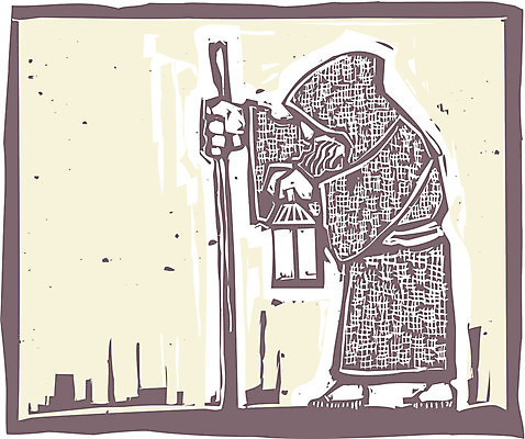 EPS 해외이미지 여행 일러스트 마법사 램프 고독 승려 검색 마녀 고립 목판화 해외202004 해외일러스트 감정 조명 성직자 파일형식 벡터 이미지허브