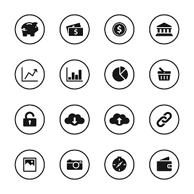 EPS 해외이미지 구름 선 돈 가방 일러스트 그래프 프레임 쇼핑 세트 세일 바구니 카메라 동전 검은색 쪽지 웹 바 오픈 원형 지갑 구매 접속 나침반 방향 그림 다운로드 인터넷주소 업로드 해외202004 해외일러스트 자연요소 도형 잡화 컬러 인터넷 전자제품 재산 파일형식 벡터 이미지허브