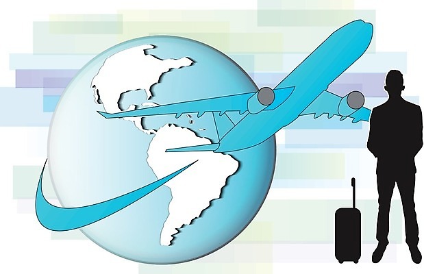 EPS 해외이미지 남자 실루엣 지구 여행 백그라운드 컨셉 일러스트 비즈니스 교통시설 하늘 비행기 사람 정장 세계 지구본 여행가방 짐 흰색 비즈니스맨 항공 출발 제트기 승객 대패 해외202004 해외일러스트 옷 컬러 교통 가방 항공교통 대중교통 촬영기법 직장인 시설 파일형식 벡터 이미지허브
