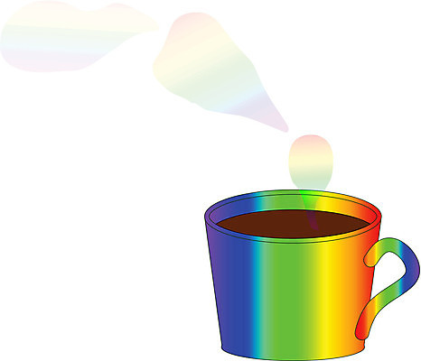 EPS 해외이미지 커피 무지개 일러스트 컵 카페 맛 해외202004 해외일러스트 자연요소 식기 음료 컨셉 상점 파일형식 벡터 이미지허브