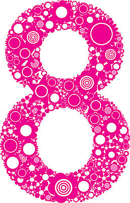 EPS 해외이미지 꽃 분홍색 일러스트 숫자 8 자주색 심볼 해외202004 해외일러스트 식물 문자 컬러 파일형식 벡터 이미지허브