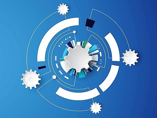 EPS 해외이미지 디자인 컨셉 일러스트 추상 미래 사람없음 그래픽 파란색 디지털 톱니바퀴 해외202004 해외일러스트 컬러 무늬 파일형식 벡터 이미지허브