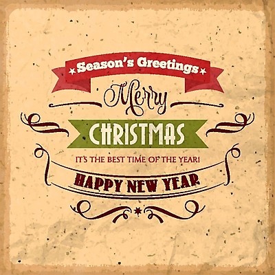 EPS 해외이미지 디자인 리본 백그라운드 크리스마스 일러스트 크리스마스카드 타이포그라피 사람없음 갈색 축하 해피뉴이어 레터링 해외202004 해외일러스트 문자 기념일 컬러 컨셉 카드_감사 새해인사 파일형식 벡터 이미지허브