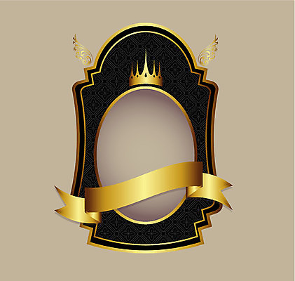 EPS 해외이미지 스티커 일러스트 왕관 프레임 장식 갈색 라벨 검은색 어둠 수확 골동품 화려 황금 고급 우아함 상품 두루마리 복고 귀족 빅토리아 월계수 해외202004 해외일러스트 컬러 컨셉 농업 파일형식 벡터 이미지허브