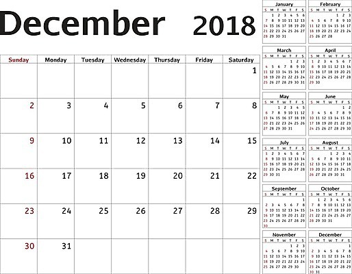 EPS 해외이미지 템플릿 디자인 계절 선 벽 백그라운드 일러스트 회사 비즈니스 탁자 휴가 설계 문구용품 이벤트 사무실 달력 시간 일주일 날짜 메시지 잡지 인쇄 12월 4월 6월 9월 11월 5월 연도 오브젝트 페이지 일요일 1월 8월 10월 7월 2월 월 2018년 월요일 해외202004 해외일러스트 가구 컨셉 간행물 요일 파일형식 벡터 이미지허브