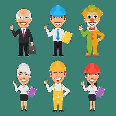 EPS 해외이미지 캐릭터 디자인 여자 남자 일러스트 비즈니스 미술 사람 정장 그래픽 세트 광대 업무 비즈니스맨 비즈니스우먼 엔지니어 플랫 헬멧 만화 수집 가득함 오브젝트 클립 건축업자 마스코트 옛날 캐리커처 해외202004 해외일러스트 일러캐릭터 옷 건축 문화예술 작업 직장인 기술자 보호장비 그림 파일형식 벡터 이미지허브