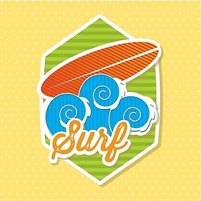 EPS 해외이미지 영어 파도 일러스트 타이포그라피 사람없음 컬러풀 라벨 서핑보드 서핑 심볼 해외202004 해외일러스트 문자 바다 컬러 프레임 수상스포츠 보드_스포츠 파일형식 벡터 이미지허브
