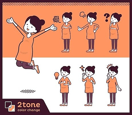 EPS 해외이미지 전신 여자 생각 일러스트 아이디어 미소 웃음 여러명 성인 세트 팔짱 점프 주황색 놀람 임산부 분노 물음표 꾸지람 호기심 성인여자만 해외202004 해외일러스트 기호 감정 컬러 다수 컨셉 모션 표정 사람 임신 체벌 여자만 성인만 파일형식 벡터 이미지허브