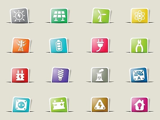 EPS 해외이미지 종이 일러스트 주택 태양 콘센트 심볼 원자 베터리 변압기 해외202004 해외일러스트 자연요소 건물 파일형식 벡터 이미지허브