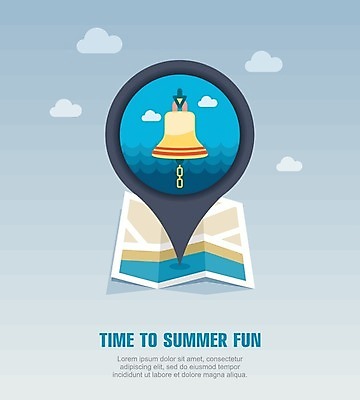 EPS 해외이미지 구름 바다 지도 일러스트 사람없음 여름 여름휴가 바캉스 종 심볼 사인 위치 해외202004 해외일러스트 자연요소 계절 휴가 파일형식 벡터 여름_계절 이미지허브