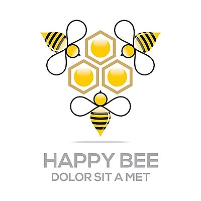 EPS 해외이미지 일러스트 비즈니스 사람없음 꿀벌 심볼 벌집무늬 벌집문양 브랜딩 허니콤 해외202004 해외일러스트 모양 문양 벌_곤충 파일형식 벡터 이미지허브