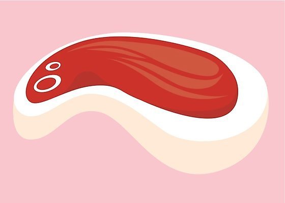 EPS 해외이미지 음식 일러스트 육류 스테이크 가로 빨간색 한개 자르기 날것 카피스페이스 해외202004 해외일러스트 1 컬러 식재료 모션 서양음식 공백 파일형식 벡터 이미지허브