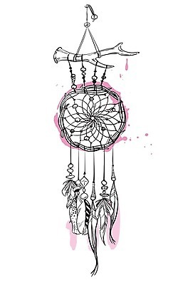 EPS 해외이미지 전통 일러스트 사람없음 장식 꿈 구슬 깃털 부적 드림캐쳐 해외202004 해외일러스트 파일형식 벡터 이미지허브