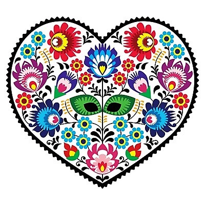 EPS 해외이미지 전통 꽃 패턴 일러스트 사람없음 컬러풀 화려 폴란드 해외202004 해외일러스트 식물 유럽 컬러 컨셉 무늬 파일형식 벡터 이미지허브