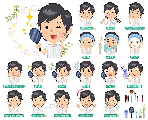 해외이미지 남자 들기 여러명 상반신 성인 화장 화장품 주름 피부관리 손거울 면도 스킨케어 주근깨 여드름 세안제 흉터 성인남자만 해외202004 다수 모션 사람 뷰티 거울 점 상처 세안용품 남자만 성인만 이미지허브