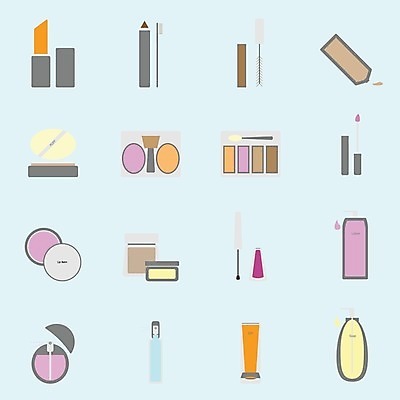 EPS 해외이미지 일러스트 연필 화장품 립스틱 붓 눈썹 향수 마스카라 매니큐어 비누 로션 바디케어 수분크림 아이라이너 해외202004 해외일러스트 얼굴 학용품 위생용품 필기구 뷰티 파일형식 벡터 이미지허브