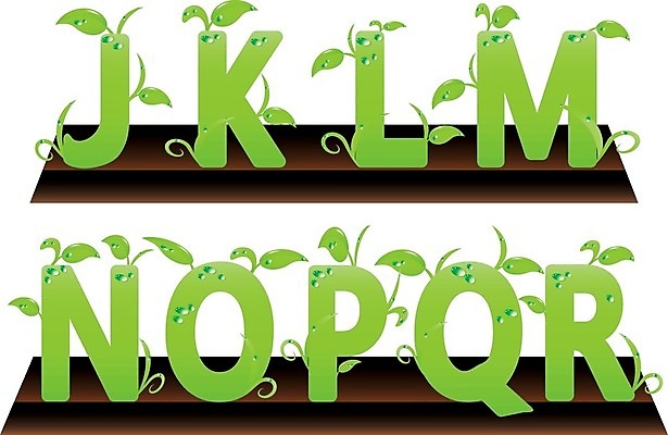 EPS 해외이미지 알파벳 영어 어린이 잎 일러스트 타이포그라피 초록색 환경 신선 P N O K L M 내추럴 R 테마 해외202004 해외일러스트 식물 문자 컬러 사람 파일형식 벡터 이미지허브