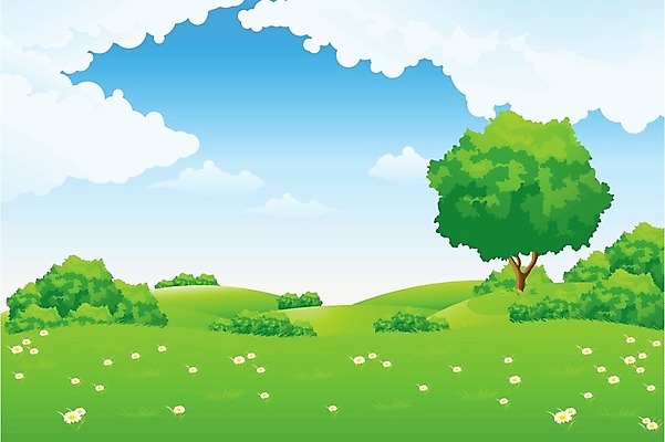 EPS 해외이미지 나무 식물 구름 꽃 잎 밭 일러스트 자연 하늘 풍경 야외 초록색 여름 파란색 환경 봄 시골 땅 언덕 캐모마일 수평선 해외202004 해외일러스트 자연요소 계절 컬러 농업 허브 생태계 파일형식 벡터 이미지허브