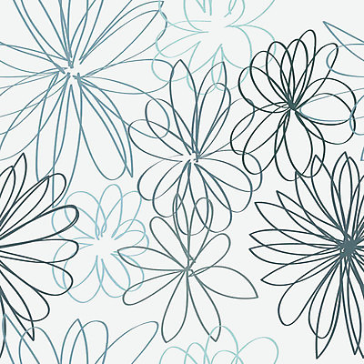 EPS 해외이미지 꽃 꽃무늬 패턴 일러스트 파란색 회색 낙서 해외202004 해외일러스트 식물 컬러 무늬 파일형식 벡터 이미지허브