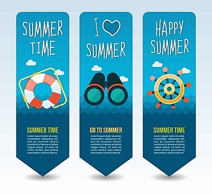 EPS 해외이미지 배너 세로배너 파도 일러스트 사람없음 파란색 쌍안경 하트 키_배핸들 배너세트 해외202004 구명부환 해외일러스트 모양 바다 컬러 세로 세트 망원경 안전장비 핸들 튜브 파일형식 벡터 이미지허브