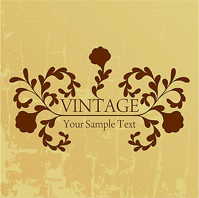 EPS 해외이미지 꽃 백그라운드 잎 일러스트 타이포그라피 사람없음 노란색 빈티지 해외202004 해외일러스트 식물 문자 컬러 컨셉 파일형식 벡터 이미지허브
