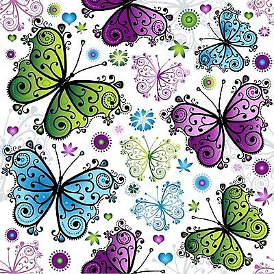 EPS 해외이미지 문양 나비 잎 꽃무늬 패턴 일러스트 사람없음 컬러풀 하트 화려 해외일러스트 모양 식물 꽃 컬러 곤충 컨셉 무늬 파일형식 벡터 이미지허브