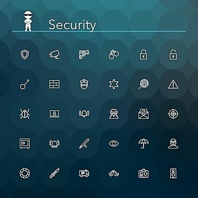 EPS 해외이미지 디자인 선 백그라운드 인터넷 일러스트 우산 불 열쇠 경비 안전 세트 픽토그램 금속 웹 총 금지 플랫 바이러스 칼 경찰 보호 도둑 수갑 심볼 오브젝트 사인 잠금 보안 공포 윤곽 증거 감시 방패 탐정 면허증 백신 스팸 엘리먼트 인터페이스 해외202004 해외일러스트 자연요소 직업 무기 컨셉 의학 재질 범죄인 면허 증명서 파일형식 벡터 이미지허브