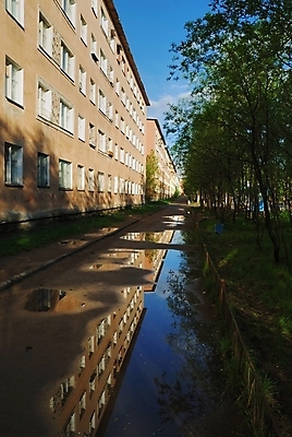 포토 JPG 해외이미지 길 잎 건축양식 창문 주택 사람없음 초록색 물 반사 도시 웅덩이 해외202004 해외포토 자연요소 식물 건축 컬러 건물 파일형식 이미지허브