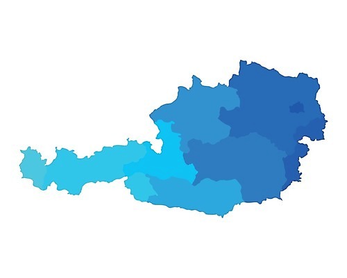 EPS 해외이미지 선 여행 백그라운드 지도 일러스트 파란색 비엔나 오스트리아 윤곽 지역 고립 잘츠부르크 지리 해외202004 해외일러스트 유럽 컬러 파일형식 벡터 이미지허브