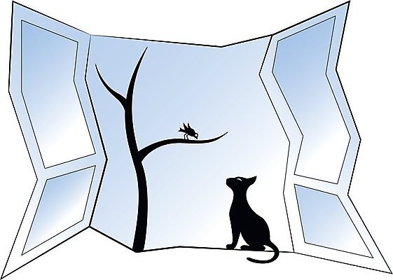 EPS 해외이미지 나무 동물 디자인 응시 실루엣 일러스트 창문 조류 추상 검은색 고양이 그림 사냥 스타일 해외202004 해외일러스트 식물 시선 컬러 무늬 포유류 촬영기법 반려동물 파일형식 벡터 이미지허브