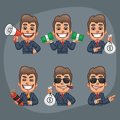 EPS 해외이미지 캐릭터 디자인 감정 안경 포즈 스티커 돈 가방 일러스트 비즈니스 성공 불 미술 미소 사람 정장 그래픽 세트 확성기 기쁨 비즈니스맨 괴짜 재산 만화 수집 가득함 클립 라이터 다이너마이트 마스코트 캐리커처 테마 해외202004 해외일러스트 일러캐릭터 자연요소 잡화 옷 남자 컨셉 문화예술 표정 금융 직장인 폭탄 그림 파일형식 벡터 이미지허브