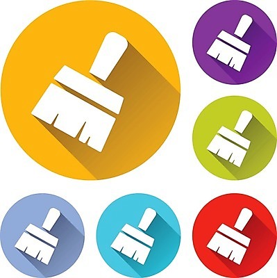 EPS 해외이미지 디자인 오렌지 일러스트 손잡이 장식 빨간색 초록색 파란색 웹 페인트 공구 붓 플랫 수리 사인 심플 페인트붓 웹디자인 해외202004 해외일러스트 컬러 인터넷 과일 도구 파일형식 벡터 이미지허브