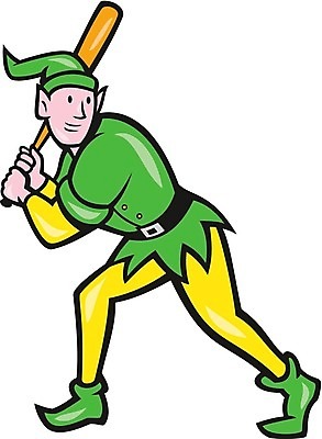 EPS 해외이미지 남자 스포츠 크리스마스 일러스트 요정 그래픽 야구 만화 박쥐 고립 플레이어 해외202004 해외일러스트 기념일 포유류 사람 구기 파일형식 벡터 이미지허브