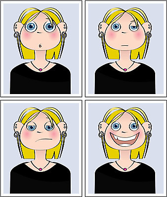 EPS 해외이미지 감정 얼굴 일러스트 웃음 컬러풀 금발 입 4 보석 일시정지 해외202004 해외일러스트 헤어스타일 컬러 표정 신체부위 숫자 광석 파일형식 벡터 이미지허브