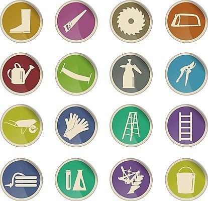 EPS 해외이미지 장갑 일러스트 사다리 부츠 정원 수레 양동이 심볼 분무기 호스 쟁기 해외202004 해외일러스트 잡화 신발 카트 도구 파일형식 벡터 이미지허브