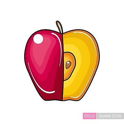 EPS 해외이미지 전통 종교 음식 조각 일러스트 휴가 디저트 빨간색 축하 달콤 사과 연도 꿀 유대인 유태교 해외202004 해외일러스트 컬러 컨셉 과일 맛 파일형식 벡터 이미지허브