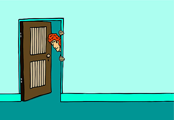 EPS 해외이미지 남자 일러스트 문 신비 비밀 만화 엿보기 감시 숨기 스파이 카피스페이스 해외202004 해외일러스트 컨셉 모션 사람 공백 파일형식 벡터 이미지허브