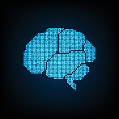 EPS 해외이미지 디자인 일러스트 추상 사람없음 그래픽 파란색 디지털 두뇌 해외202004 해외일러스트 컬러 무늬 뇌 파일형식 벡터 이미지허브