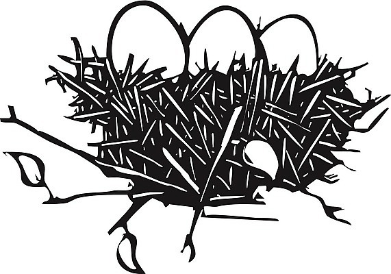 EPS 해외이미지 음식 일러스트 자연 조류 환경 계란 치킨 봄 성장 둥지 목판화 해외202004 해외일러스트 동물 계절 알 생태계 닭고기요리 파일형식 벡터 이미지허브