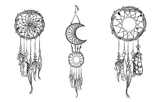 EPS 해외이미지 전통 일러스트 사람없음 장식 꿈 구슬 깃털 부적 드림캐쳐 해외202004 해외일러스트 파일형식 벡터 이미지허브