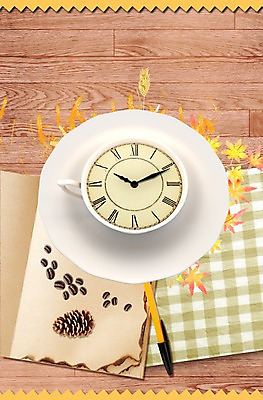 PSD 편집 편집이미지 계절 시계 프레임 풍경 사람없음 펜 공책 가을 찻잔 이미지편집 문구용품 잔 필기구 파일형식