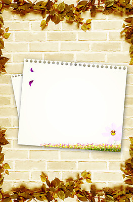 PSD 편집 편집이미지 계절 종이 낙엽 나뭇잎 프레임 풍경 사람없음 담장 가을 스케치북 이미지편집 잎 학용품 파일형식