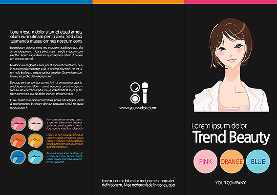 템플릿 편집 우먼라이프 표지디자인 북디자인 여자 표지 리플렛 백그라운드 북커버 3단접지 한명 사람 팜플렛 상반신 성인 화장 뷰티 화장품 붓 여자만 여자한명만 성인여자만 성인만 이미지템플릿 AI파일 1 라이프스타일 파일형식 벡터