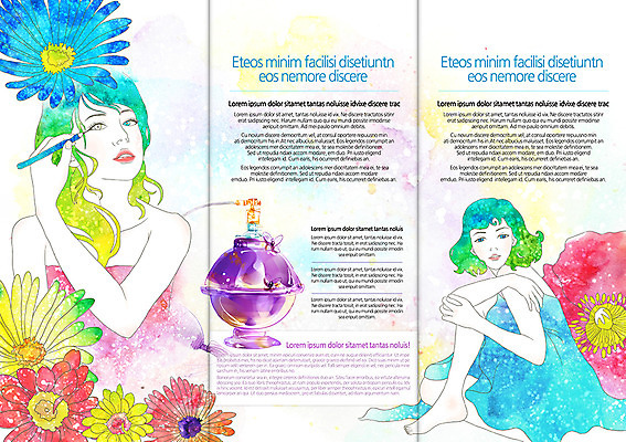 PSD 식물 템플릿 편집 우먼라이프 표지디자인 북디자인 여자 꽃 내지 리플렛 백그라운드 북커버 3단접지 사람 앉기 팜플렛 성인 두명 옆모습 화장 뷰티 화장품 눈화장 여자만 성인여자만 성인만 이미지템플릿 라이프스타일 뷰포인트 모션 파일형식