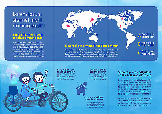 템플릿 편집 표지디자인 북디자인 여자 남자 내지 어린이 리플렛 백그라운드 세계지도 지도 북커버 전구 3단접지 주택 사람 팜플렛 두명 자연보호 그린캠페인 자전거 에너지 어린이만 이미지템플릿 AI파일 캠페인 자연 건물 세계 바이크 보호 파일형식 벡터