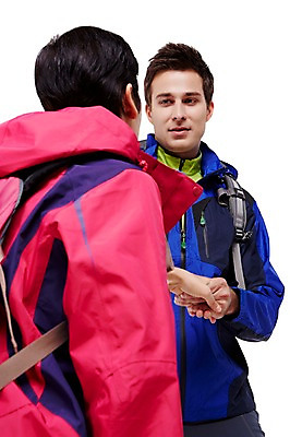 포토 JPG 스튜디오촬영 서양인 외국인 백인 해외기획촬영 커플 여자 남자 2013년태국 배낭 모션 실내 아웃도어 사람 상반신 성인 두명 30대 손잡기 트래킹 장년만 성인만 국내포토 가방 관계 레저 인종 내부 장년 파일형식